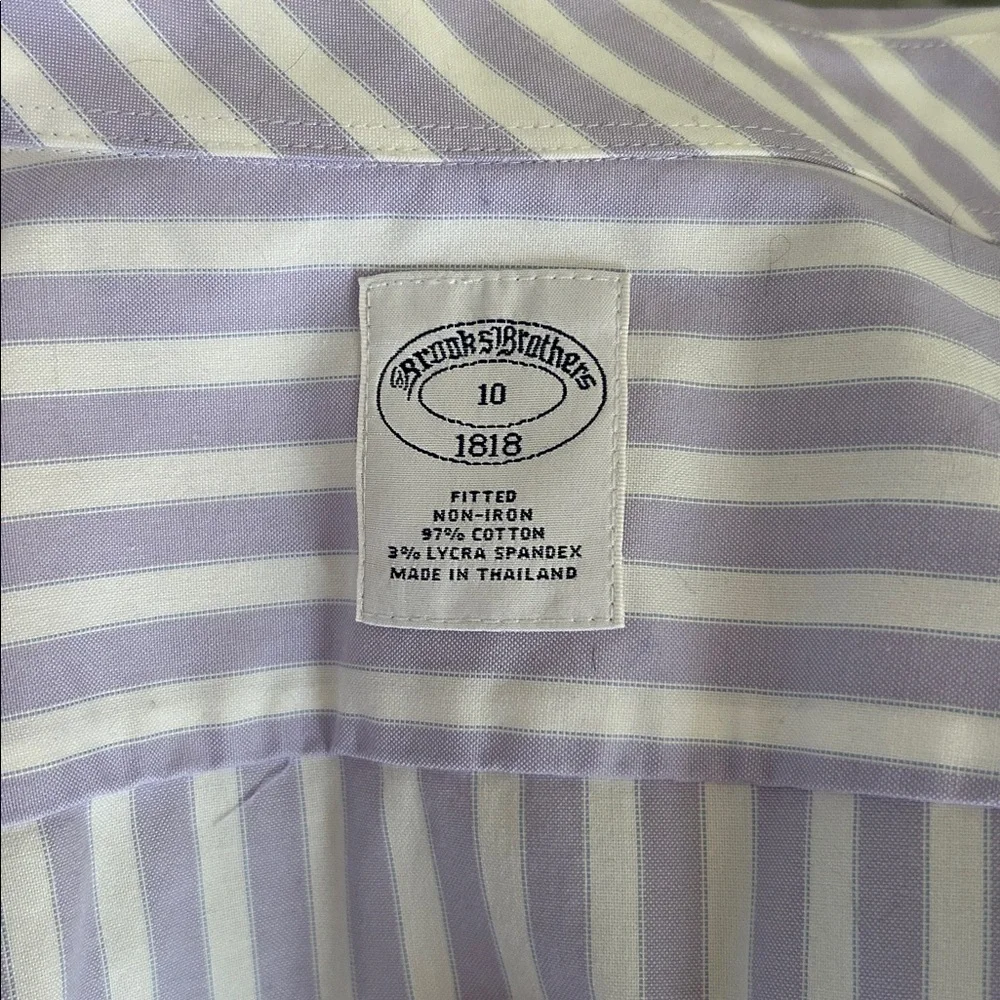 Brooks Brothers Lavender and White Striped Fitted Shirt - Picture 6 of 6